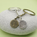 Metal Minimal Round Tree Keychain Bag Charm Gift view 4