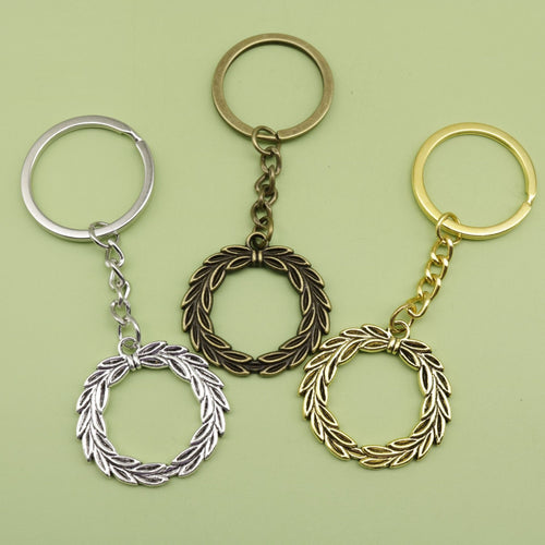 Zinc Alloy Simple Olive Branch Keychain Bag Charm Gift