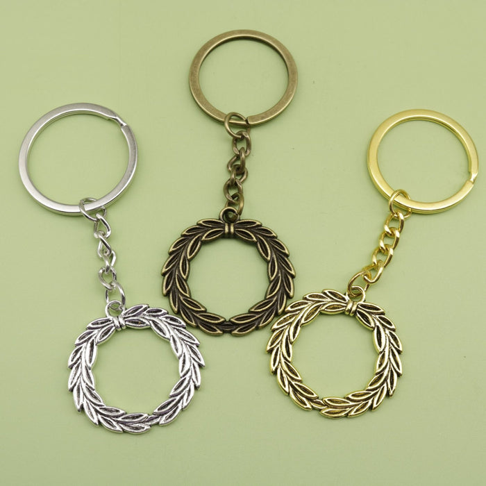Zinc Alloy Simple Olive Branch Keychain Bag Charm Gift