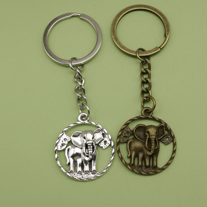 Zinc Alloy Simple Elephant Keychain Bag Charm Gift