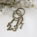 Zinc Alloy Arabic Number Pendant Keychain Key Ring Gift view 3