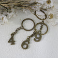 Zinc Alloy Arabic Number Pendant Keychain Key Ring Gift view 4