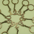 Zinc Alloy Arabic Number Pendant Keychain Key Ring Gift view 1