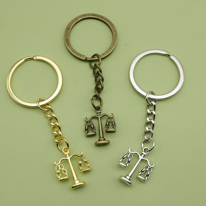 Zinc Alloy Simple Balance Scale Keychain Bag Charm Gift