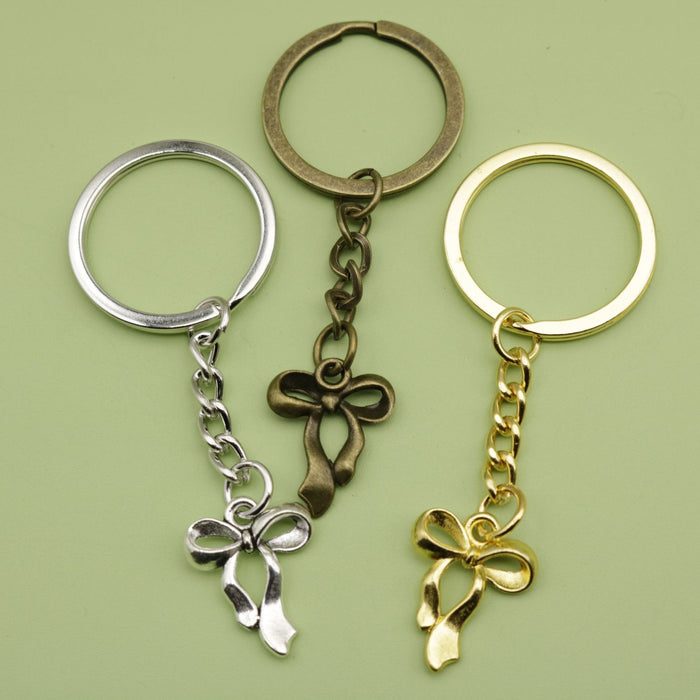 Zinc Alloy Bow Keychain Bag Charm Gift