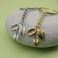Zinc Alloy Minimalist Leaf Keychain Bag Charm Gift view 4