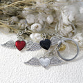 Zinc Alloy Heart Wings Keychain Romantic Bag Charm view 3