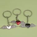 Zinc Alloy Heart Wings Keychain Romantic Bag Charm view 1