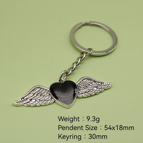 Zinc Alloy Heart Wings Keychain Romantic Bag Charm