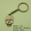 Metal Skull Keychain Gothic Bag Charm Key Ring Gift view 2