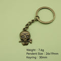 Metal Skull Keychain Key Ring Bag Charm Gift – Antique Copper view 2