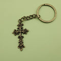 Zinc Alloy Minimalist Cross Keychain Bag Charm Gift – Antique Copper view 6
