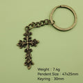 Zinc Alloy Minimalist Cross Keychain Bag Charm Gift – Antique Copper view 2