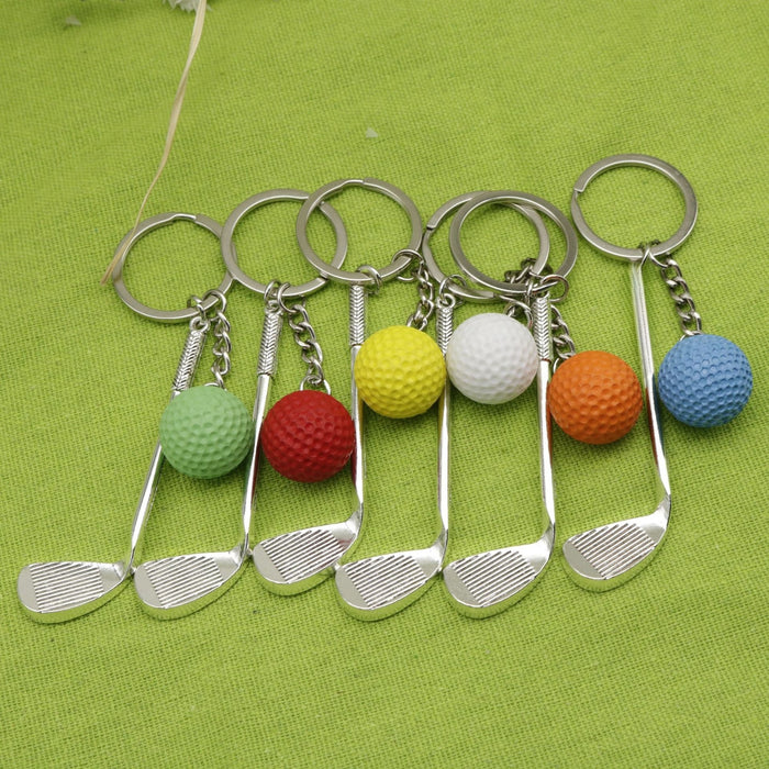 Metal Simple Golf Ball Keychain For Sports Gift