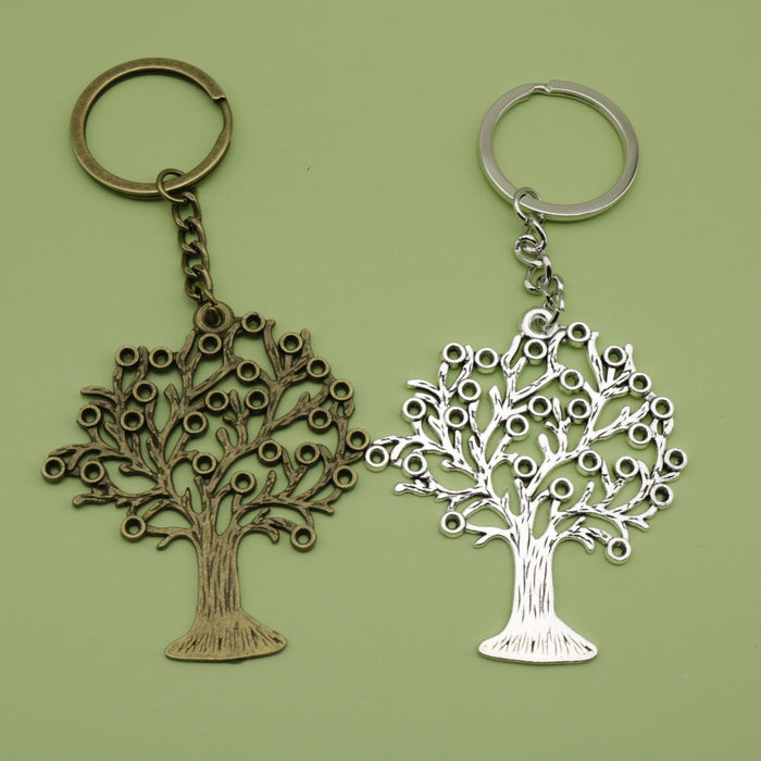 Metal Minimalist Tree Keychain Bag Charm Gift Accessory