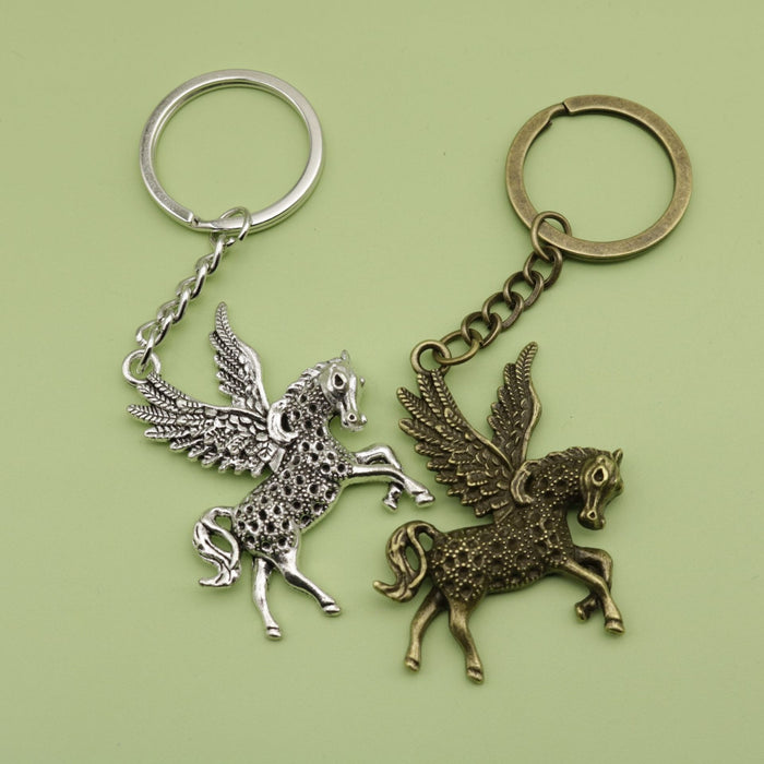 Zinc Alloy Minimalist Pegasus Keychain Bag Charm Gift – Antique Copper