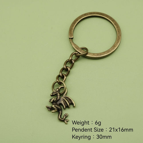Zinc Alloy Flying Dragon Keychain For Car Key Ring