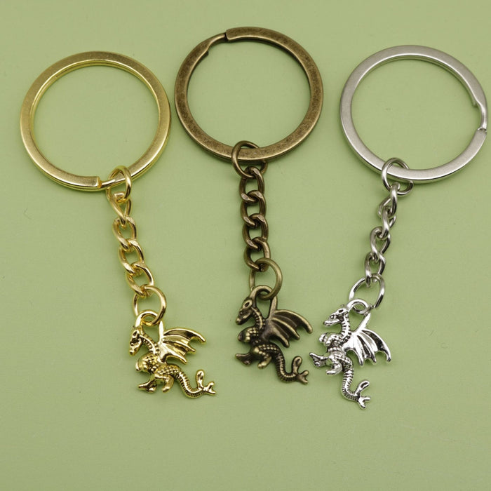 Zinc Alloy Flying Dragon Keychain For Car Key Ring