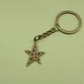 Metal Simple Five Point Star Keychain Bag Charm Gift view 6