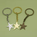 Metal Simple Five Point Star Keychain Bag Charm Gift view 1