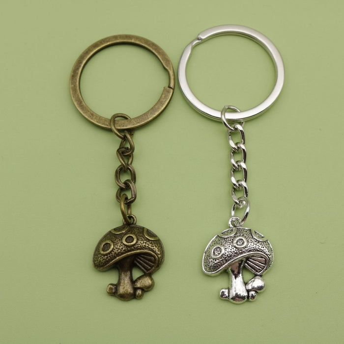 Metal Minimalist Mushroom Keychain Bag Charm