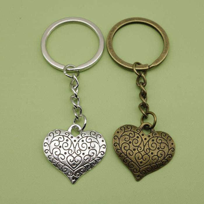 Metal Minimalist Heart Keychain Bag Charm – Antique Copper