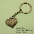 Metal Minimalist Heart Keychain Bag Charm – Antique Copper view 2