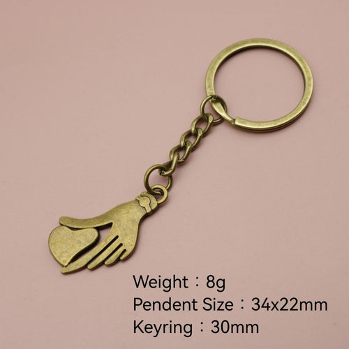 Zinc Alloy Heart Hand Gesture Keychain Bag Charm Gift