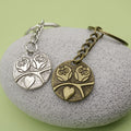 Metal Round Owl Keychain Bag Charm Key Ring Gift view 4
