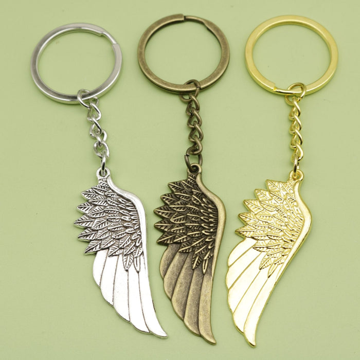 Zinc Alloy Minimal Feather Pendant Keychain Bag Charm Gift