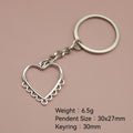 Metal Heart Keychain Bag Charm – Silver view 2