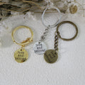 Metal Round Letter Keychain Bag Charm Gift Key Ring view 3