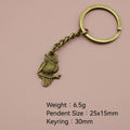 Metal Owl Keychain Bag Charm view 2