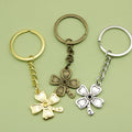 Zinc Alloy Minimalist Four Leaf Clover Keychain Bag Charm view 1