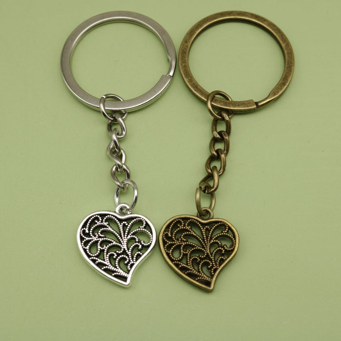 Zinc Alloy Heart Keychain Key Ring Bag Charm Gift