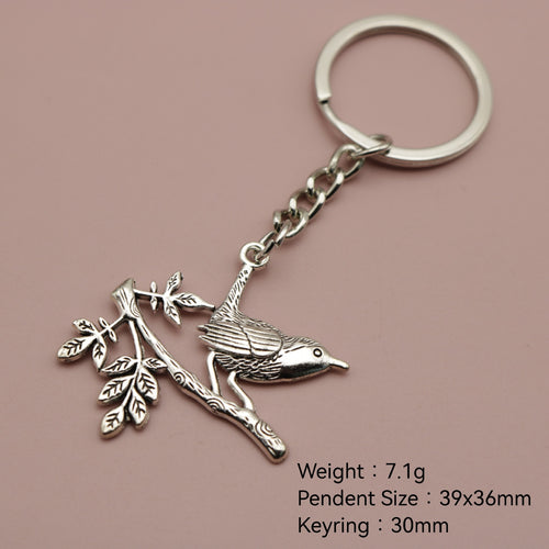 Metal Magpie Keychain Bag Charm