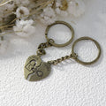 Zinc Alloy Heart Couple Keychain Romantic Bag Charm view 3