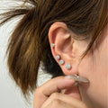 Elegant Mini Dumbbell Rhinestone Pave Screw Stud Cartilage Ear Bone Pin Luxury Alloy Earrings view 4