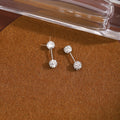 Elegant Mini Dumbbell Rhinestone Pave Screw Stud Cartilage Ear Bone Pin Luxury Alloy Earrings view 3