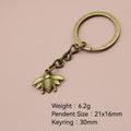 Zinc Alloy Bee Keychain Cute Bag Charm Gift view 2