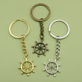Metal Ship Wheel Keychain Key Ring Gift view 1