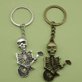 Zinc Alloy Guitar Skull Keychain Bag Charm Gift view 1