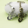 Zinc Alloy Guitar Skull Keychain Bag Charm Gift view 3