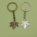 Metal Simple Leaf Keychain Elegant Bag Charm Gift view 1