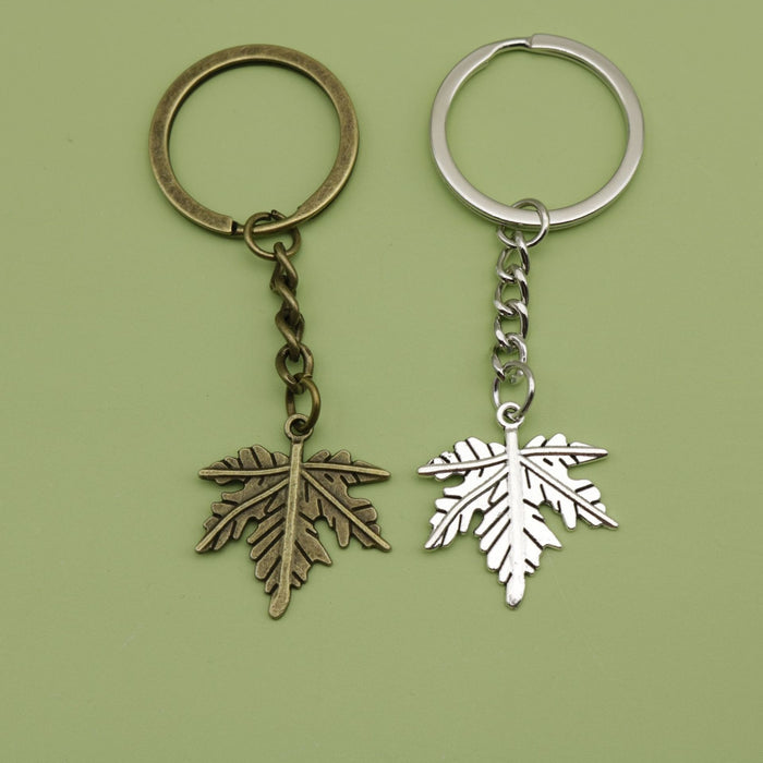 Metal Simple Leaf Keychain Elegant Bag Charm Gift