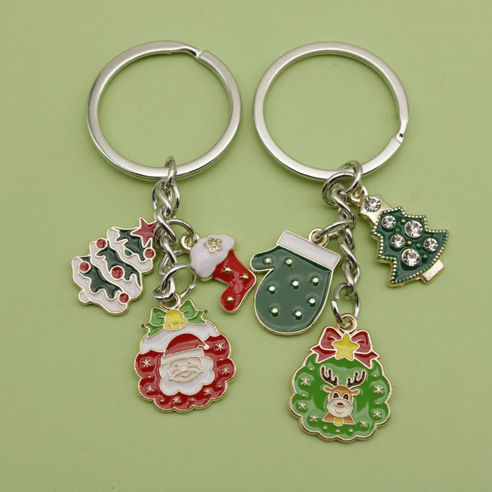 Zinc Alloy Simple Christmas Keychain Holiday Gift Key Ring