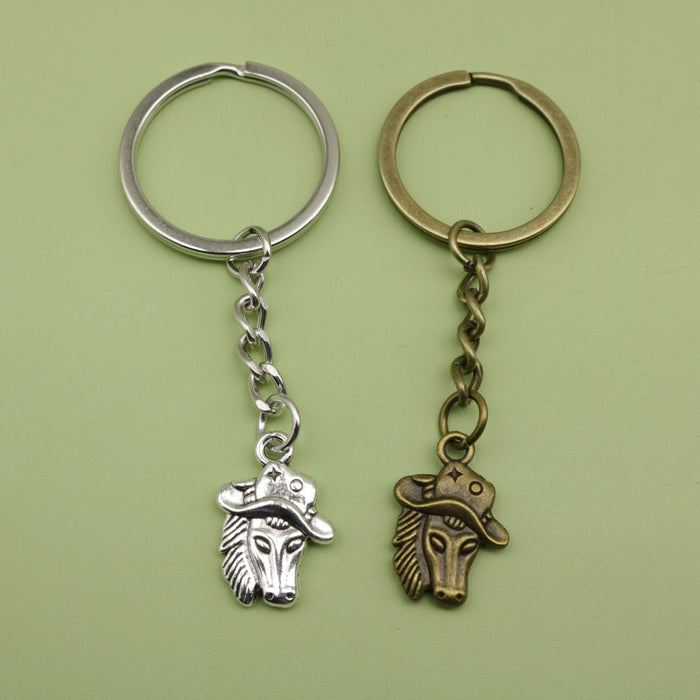 Metal Simple Horse Head Keychain Bag Charm Gift – Antique Copper