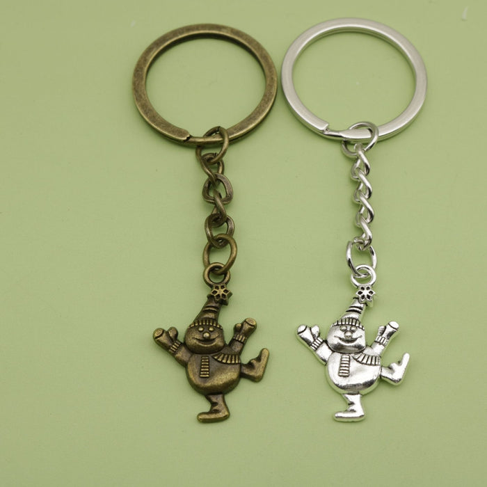 Metal Minimal Snowman Keychain Bag Charm Wholesale Gift