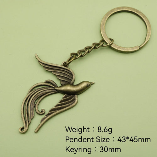 Zinc Alloy Phoenix Bird Keychain Bag Charm Gift