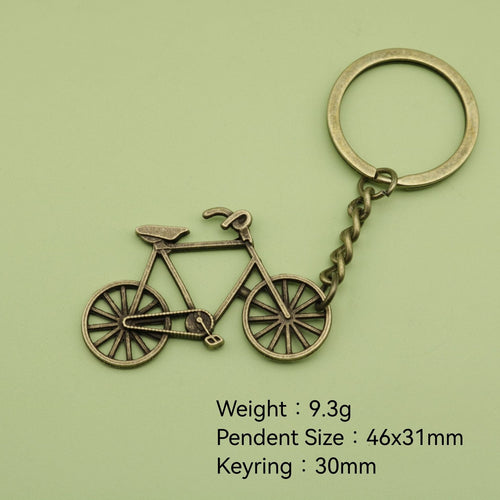 Zinc Alloy Minimalist Bicycle Keychain Bag Charm Key Ring
